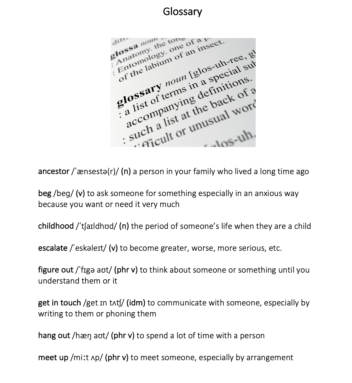 Glossary